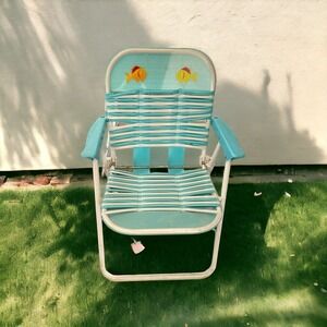 Jelly PVC Vinyl Tubing Y2K Vintage Plastic Folding Lawn Beach Chair Kids